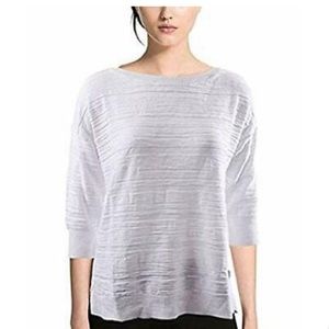 CALVIN KLEIN White Textured Popover Top